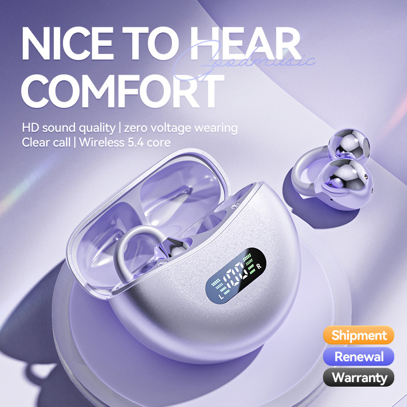 Wired Earphone Mic - Open Ear Clip Earbuds ENC Wireless