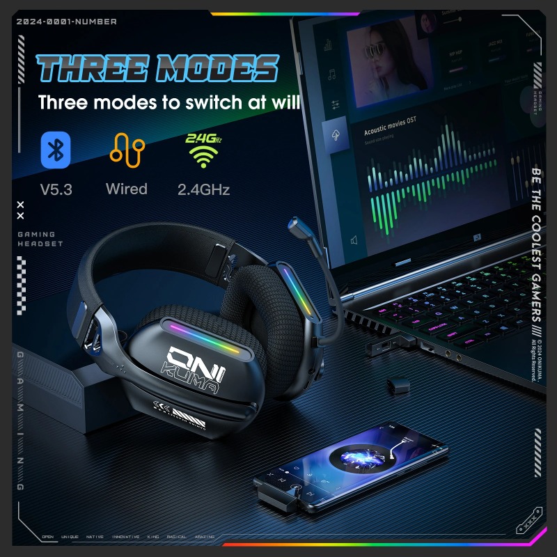 ONIKUMA GT808 Wireless Gaming  - Gaming Headset Rgb review and price