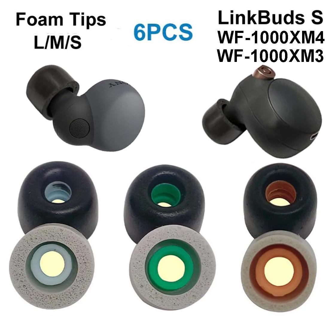 Memory Foam Ear Tips For Sony  - Earphone Foam Tip review and price