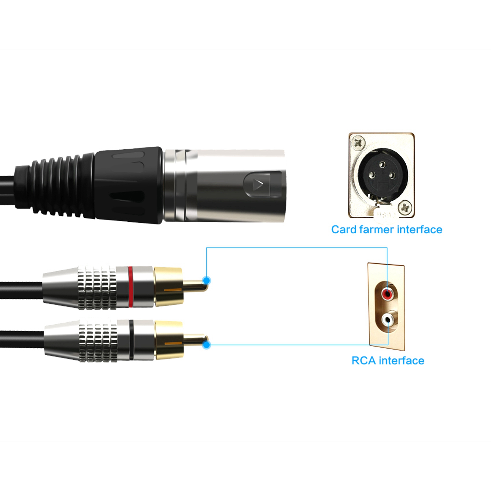 1 XLR Male to 2 RCA Male Plug  - Audio Splitter Y review and price