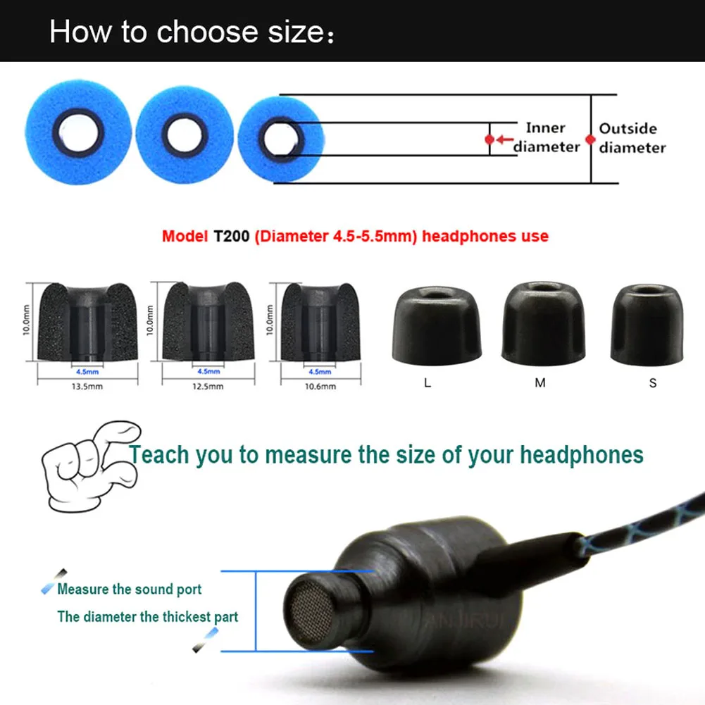 12Pair ANJIRUI Memory Foam Ear - Earphone Foam Tip review and price