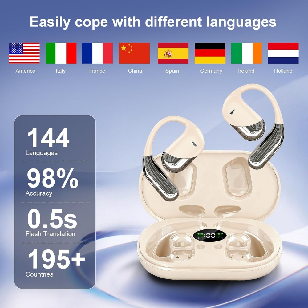 144 Language Real-time Transla - Earbuds Charging Case review and price