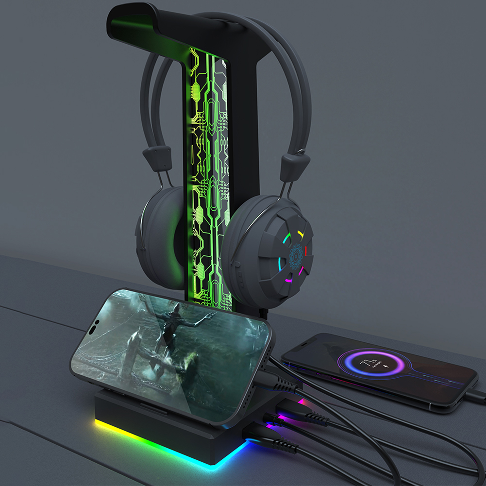 RGB Gaming Headphone Stand Dua - Headphone Stand Desk review and price